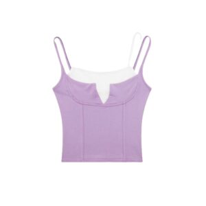 Contrast Color Fake Two Piece Tank