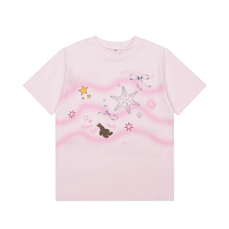 Starfish Print Resort-Style T-Shirt — Pink