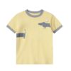 Color-Block Patchwork T-Shirt With Puppy Print — Yellow