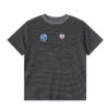 Striped T-Shirt With Playful Graffiti Print — Black